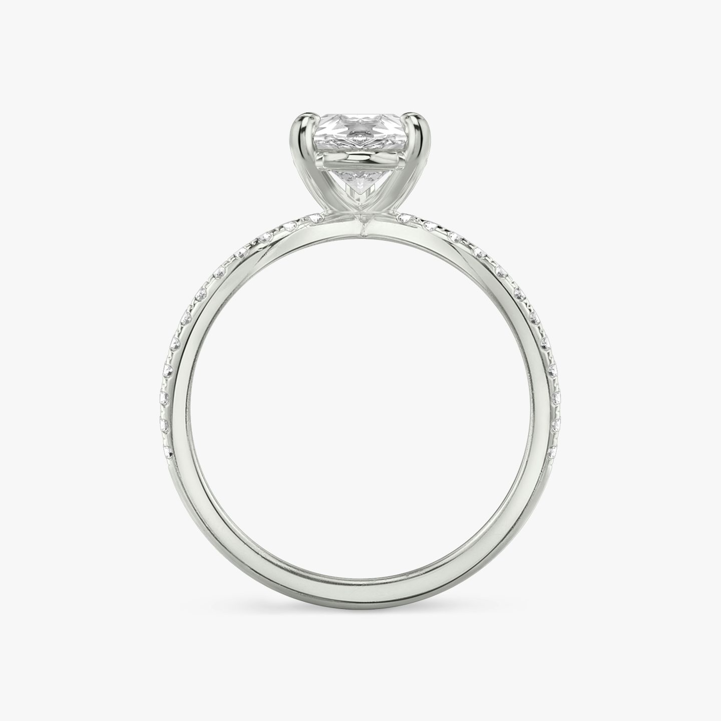 The Duet | Pear | 18k | 18k White Gold | Band: Double pavé | Diamond orientation: vertical | Carat weight: See full inventory