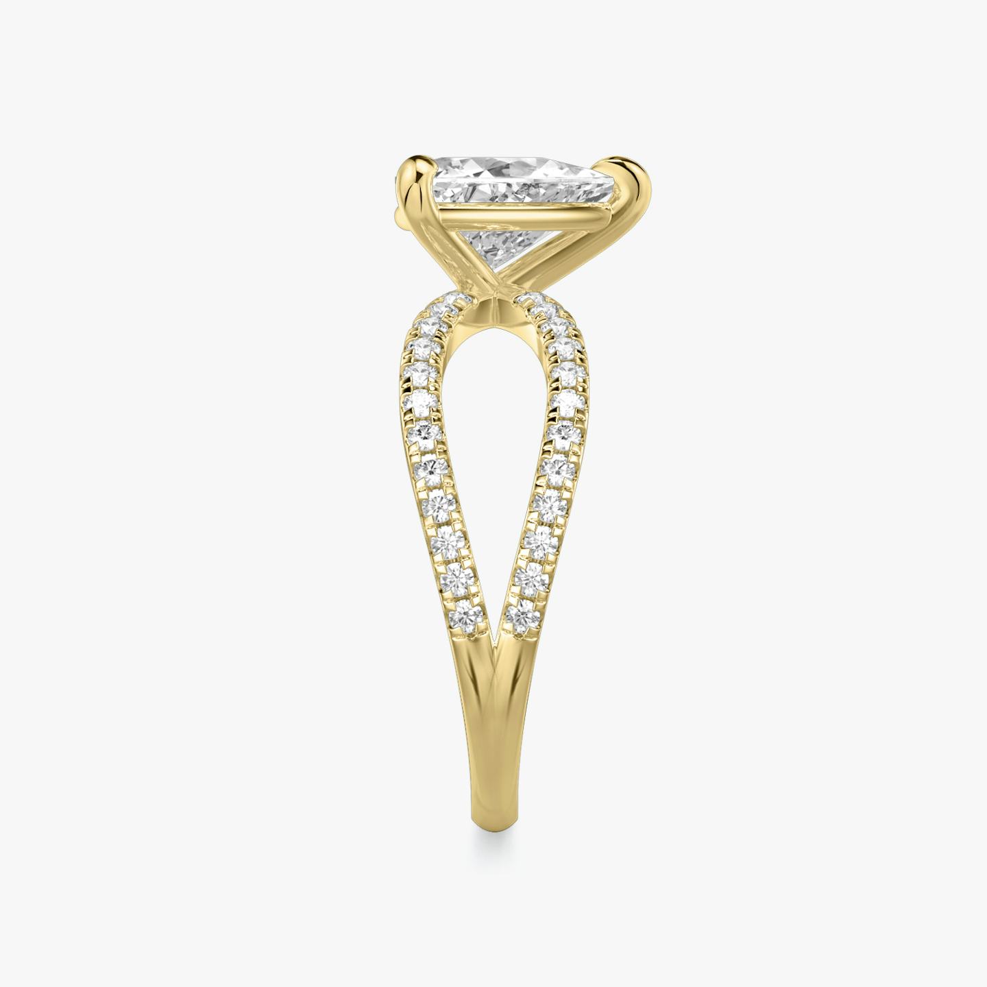 The Duet | Trillion | 18k | 18k Yellow Gold | Band: Double pavé | Diamond orientation: vertical | Carat weight: See full inventory