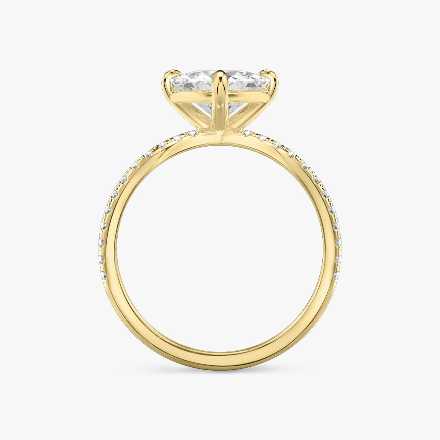 The Duet | Trillion | 18k | 18k Yellow Gold | Band: Double pavé | Diamond orientation: vertical | Carat weight: See full inventory