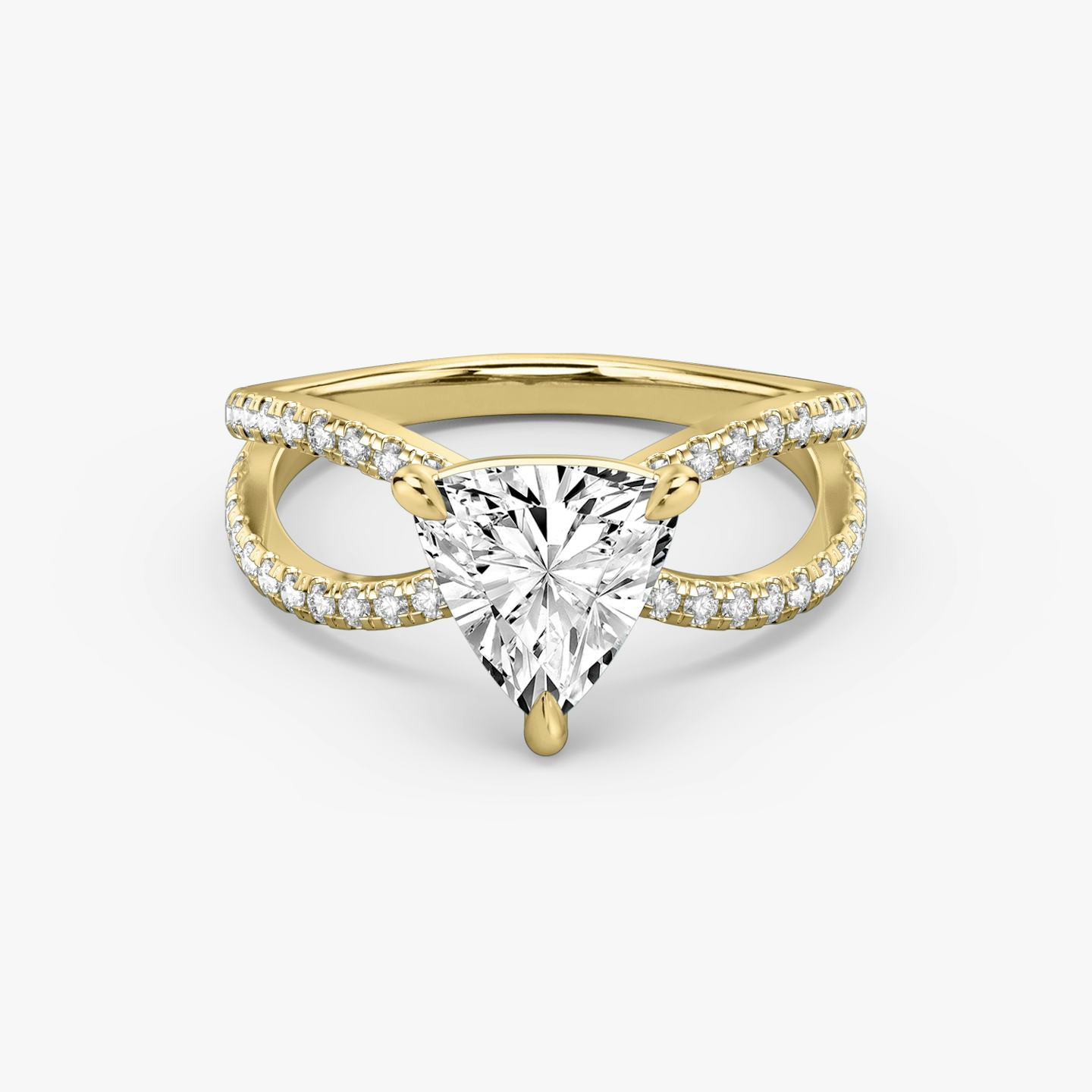 Duet | Trillant | 18k | 18k Gelbgold | Ring: Ring mit doppeltem Pavé-Besatz | Diamantausrichtung: vertical | Karatgewicht: Gesamtbestand ansehen