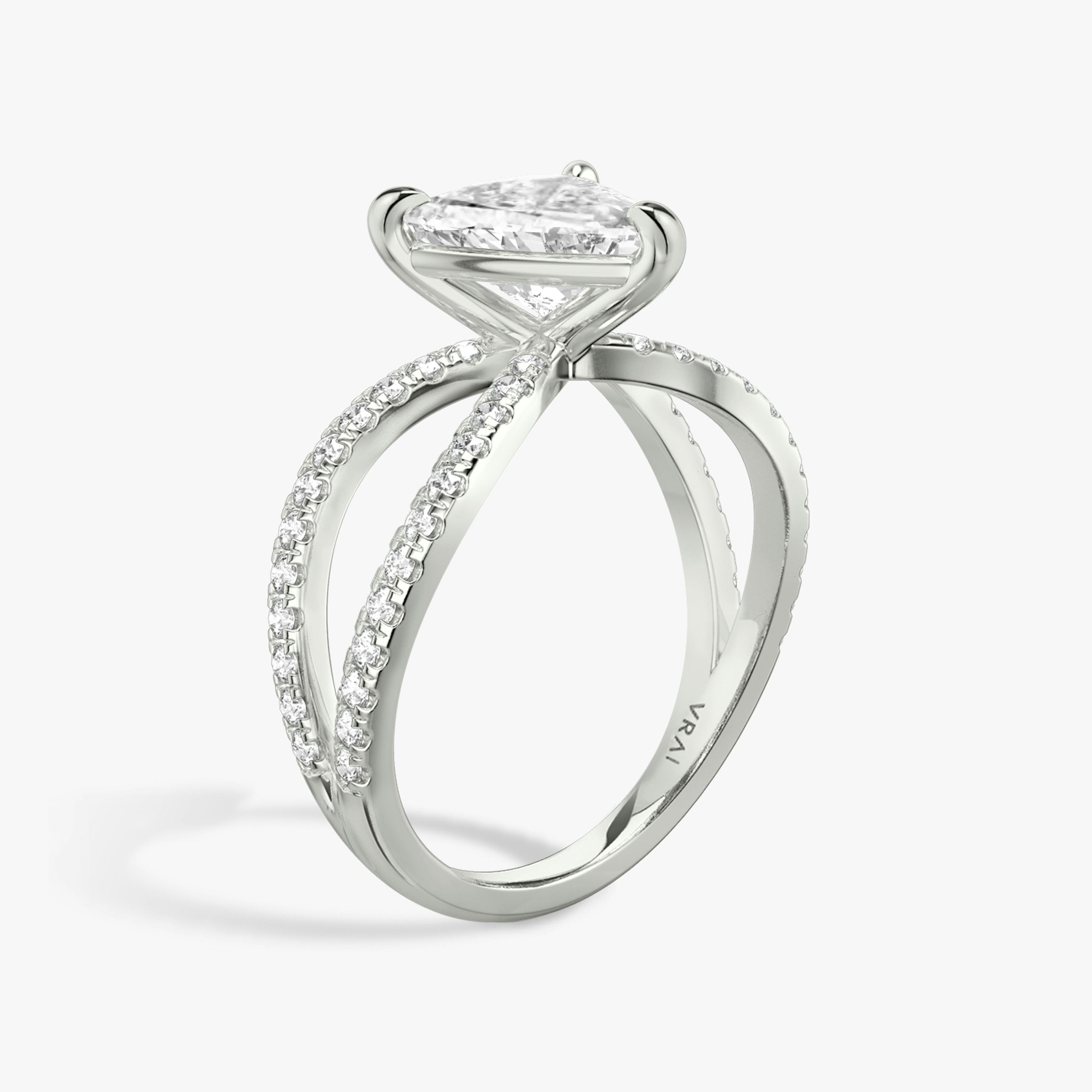 The Duet | Trillion | Platinum | Band: Double pavé | Diamond orientation: vertical | Carat weight: See full inventory