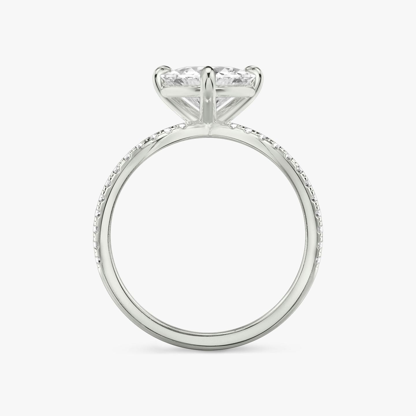 The Duet | Trillion | 18k | 18k White Gold | Band: Double pavé | Diamond orientation: vertical | Carat weight: See full inventory