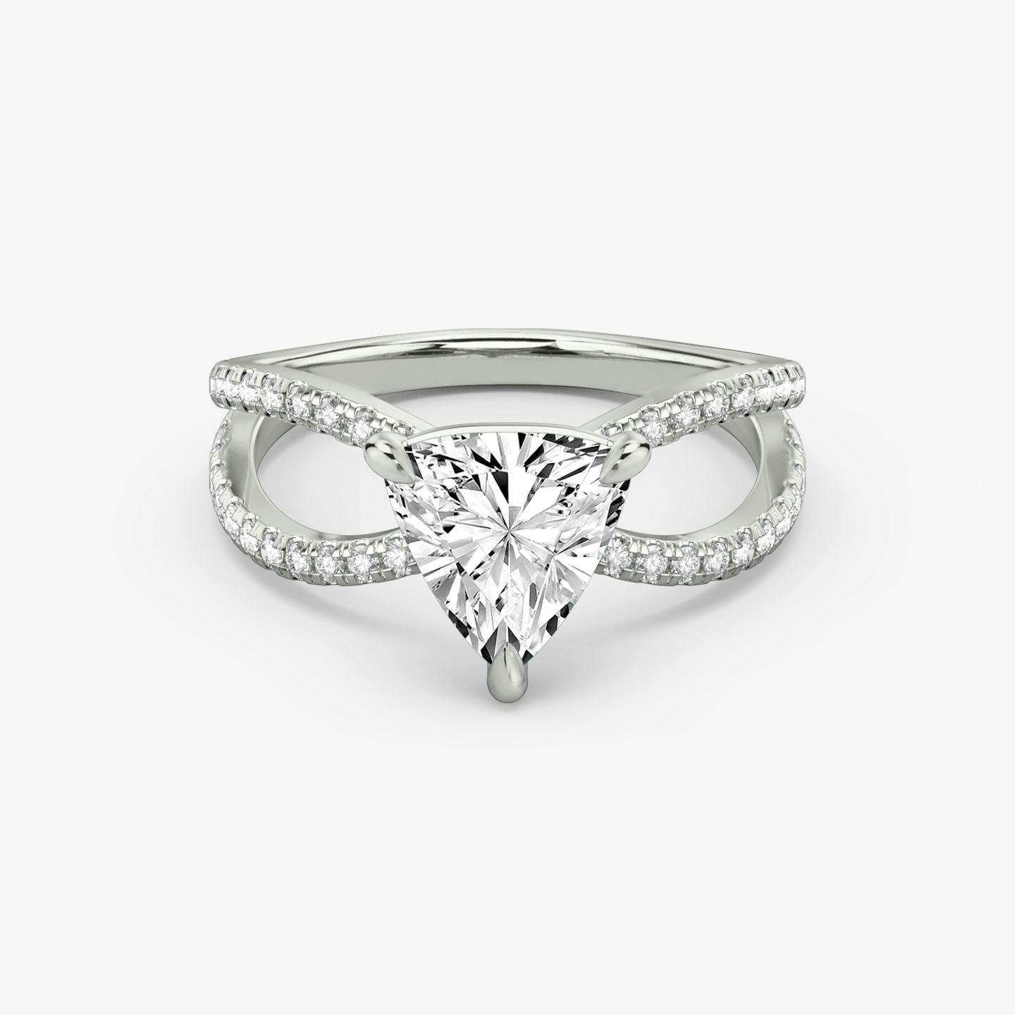 The Duet | Trillion | 18k | 18k White Gold | Band: Double pavé | Diamond orientation: vertical | Carat weight: See full inventory