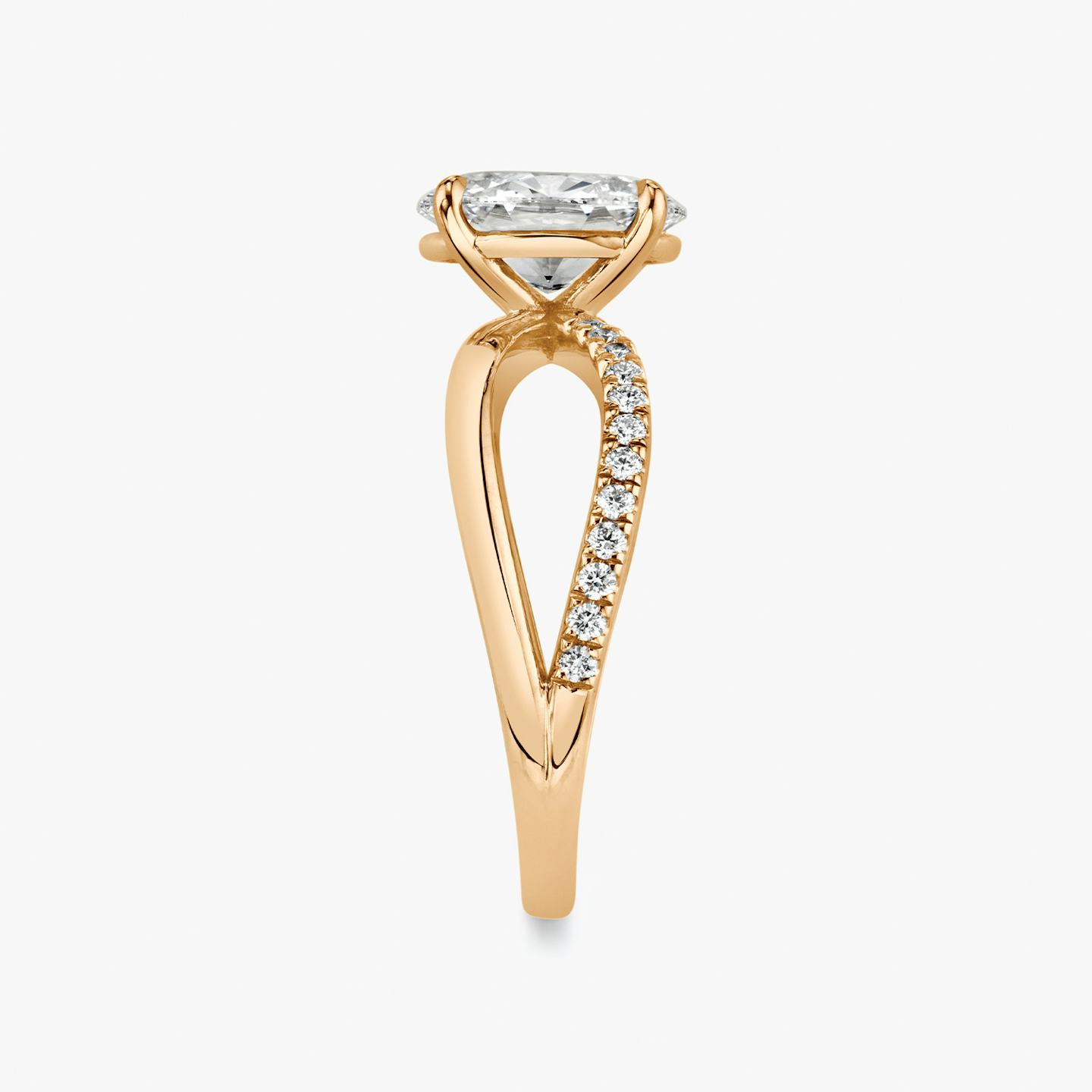 The Duet | Oval | 14k | 14k Rose Gold | Band: Pavé | Diamond orientation: vertical | Carat weight: See full inventory