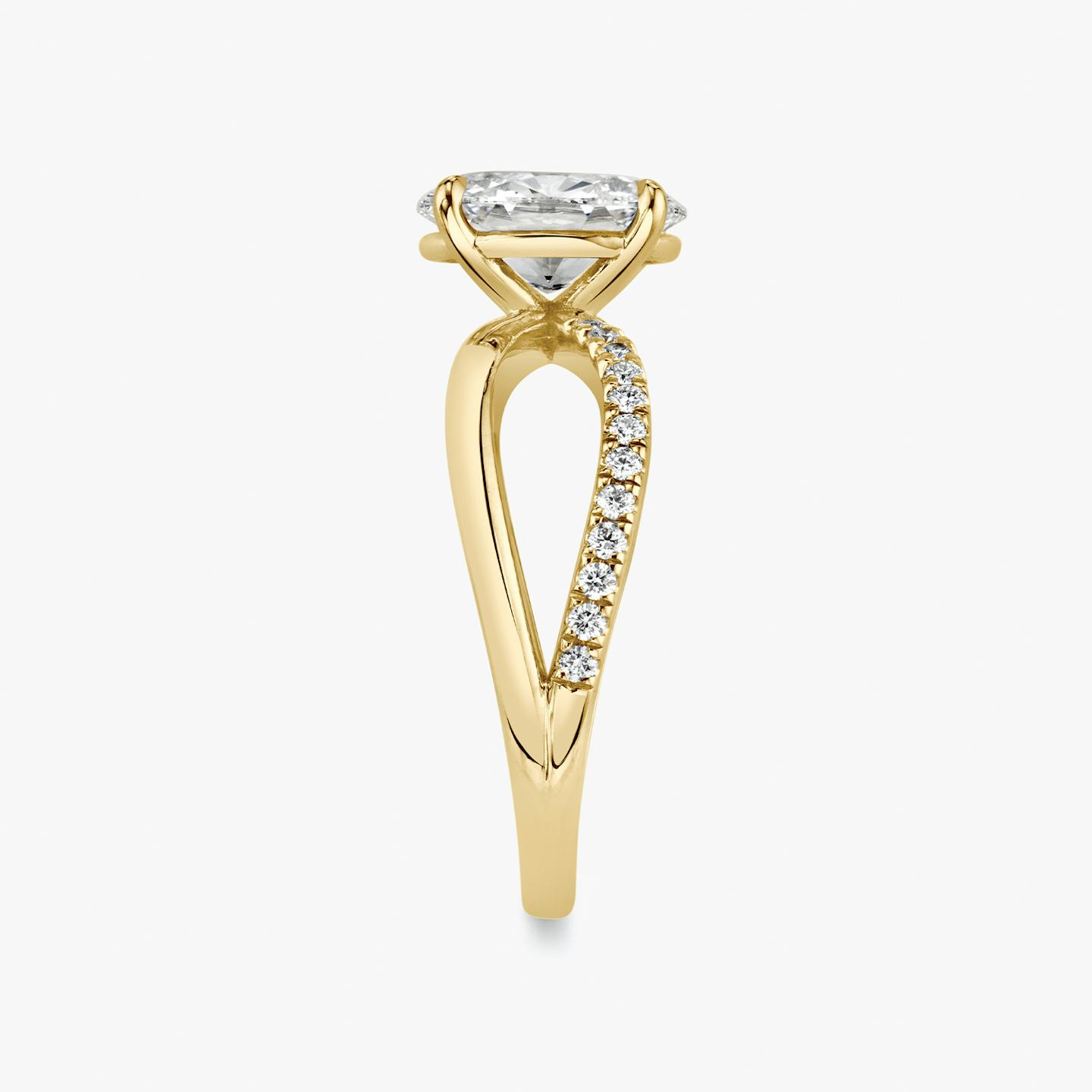 The Duet | Oval | 18k | 18k Yellow Gold | Band: Pavé | Diamond orientation: vertical | Carat weight: See full inventory