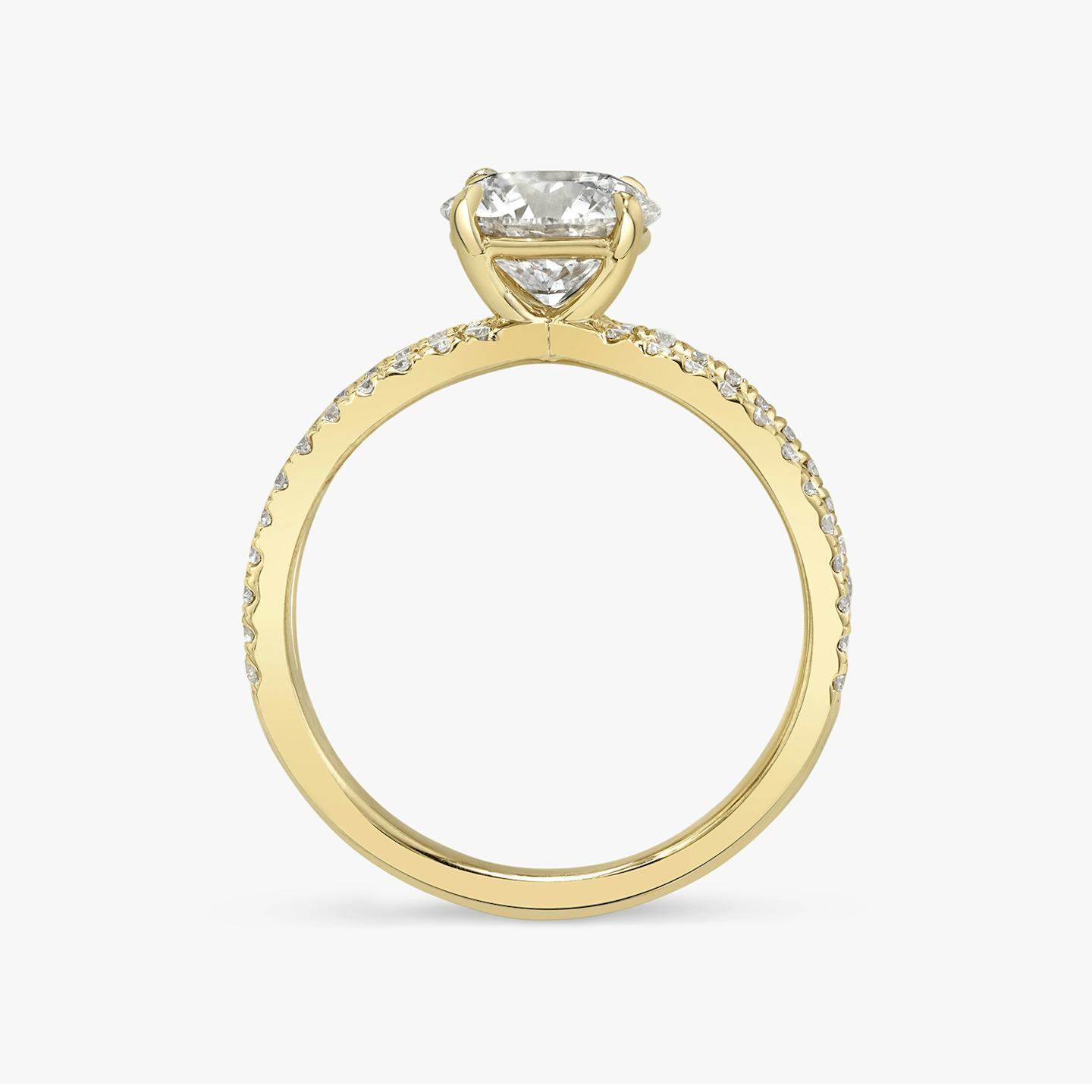 Duet | Rund | 18k | 18k Gelbgold | Ring: Ring mit doppeltem Pavé-Besatz | Karatgewicht: 1 | Diamantausrichtung: vertical