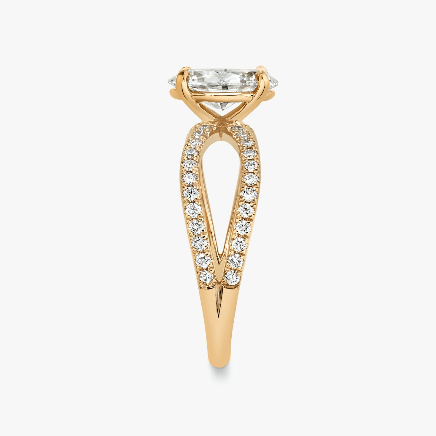 The Duet | Oval | 14k | 14k Rose Gold | Band: Double pavé | Diamond orientation: vertical | Carat weight: See full inventory