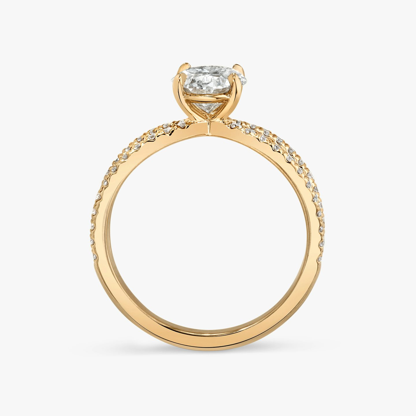 The Duet | Oval | 14k | 14k Rose Gold | Band: Double pavé | Diamond orientation: vertical | Carat weight: See full inventory