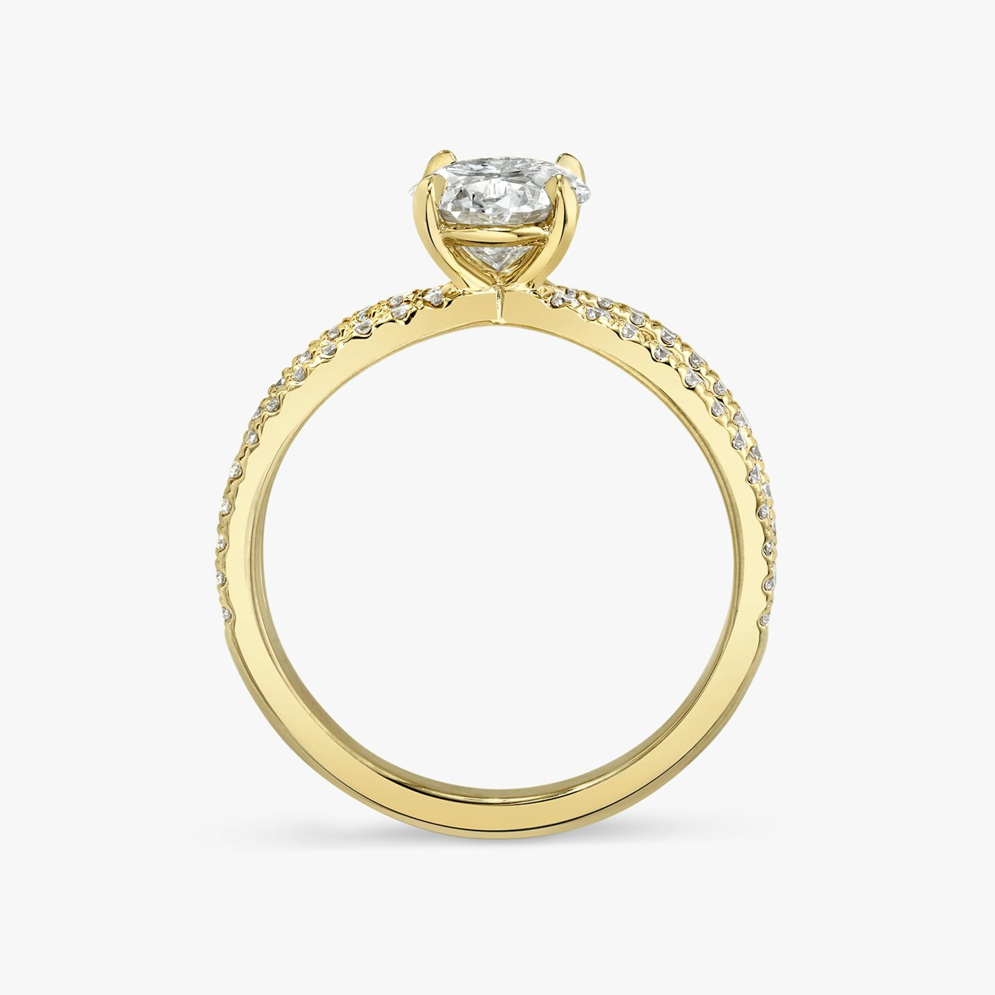 Duet | Oval | 18k | 18k Gelbgold | Ring: Ring mit doppeltem Pavé-Besatz | Diamantausrichtung: vertical | Karatgewicht: Gesamtbestand ansehen