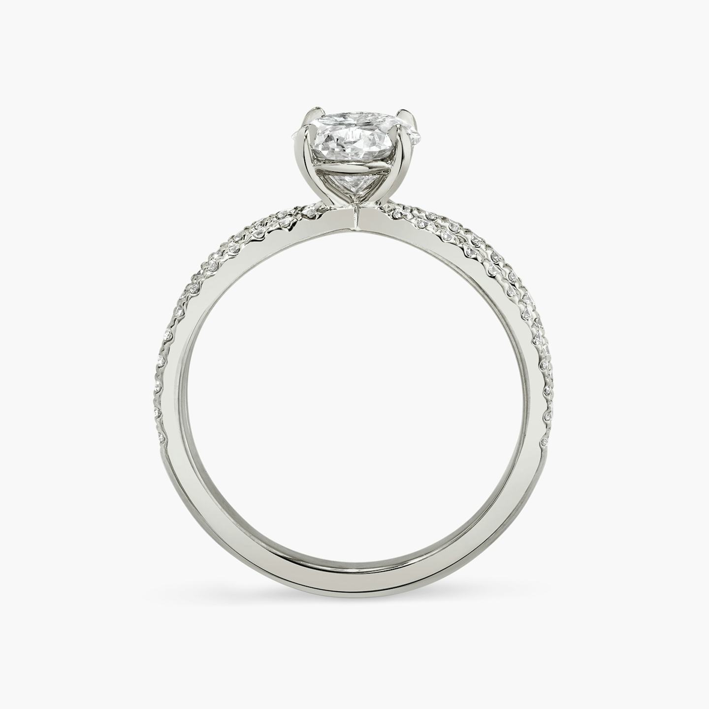 The Duet | Oval | Platinum | Band: Double pavé | Diamond orientation: vertical | Carat weight: See full inventory