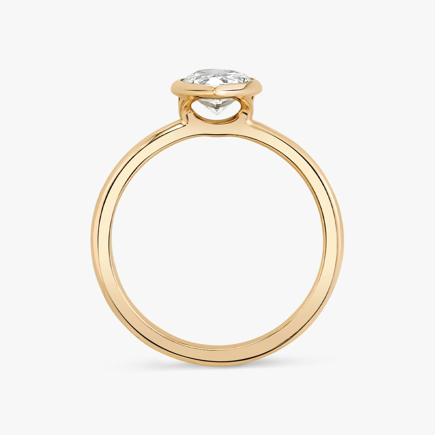 The Signature Bezel | Pear | 14k | 14k Rose Gold | Band: Plain | Diamond orientation: vertical | Carat weight: See full inventory