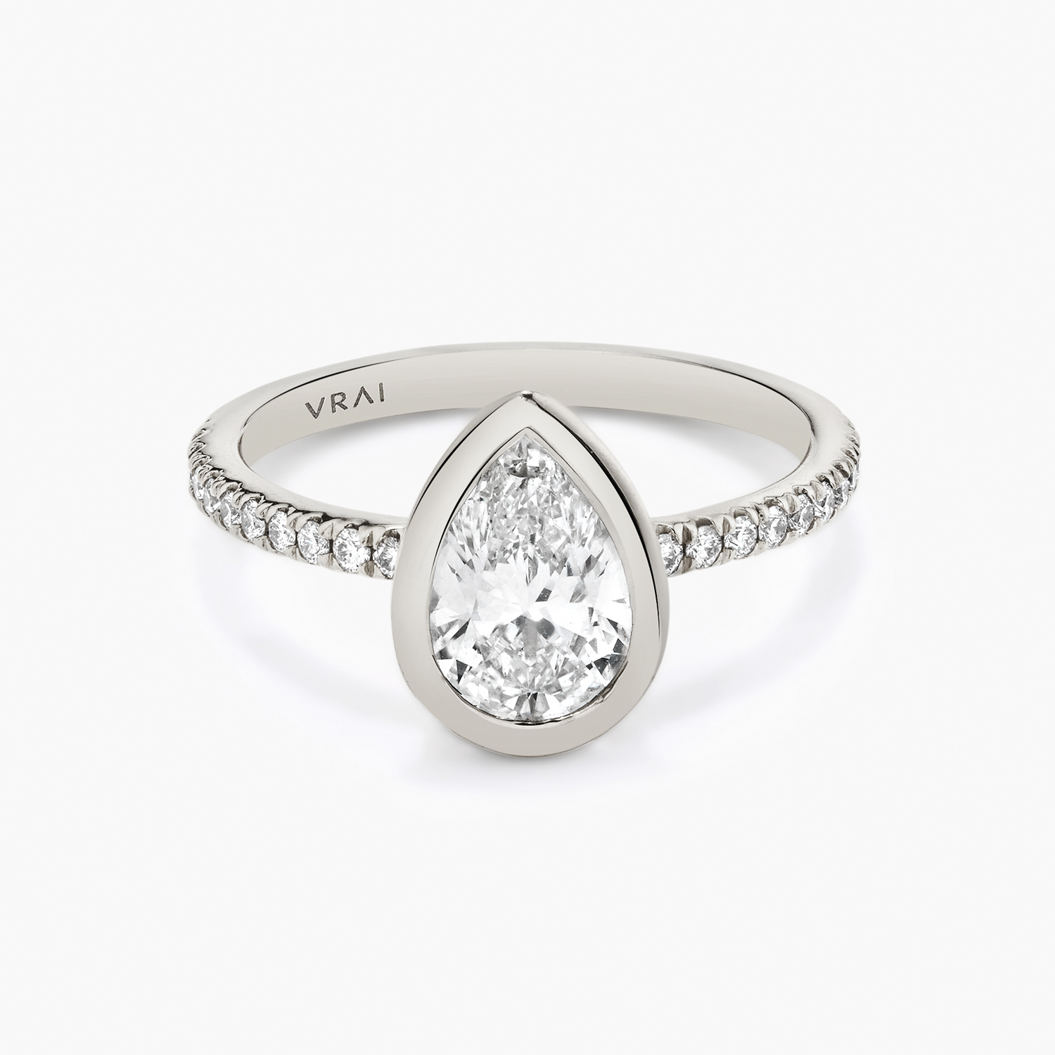 Signature Bezel Pear Engagement Ring