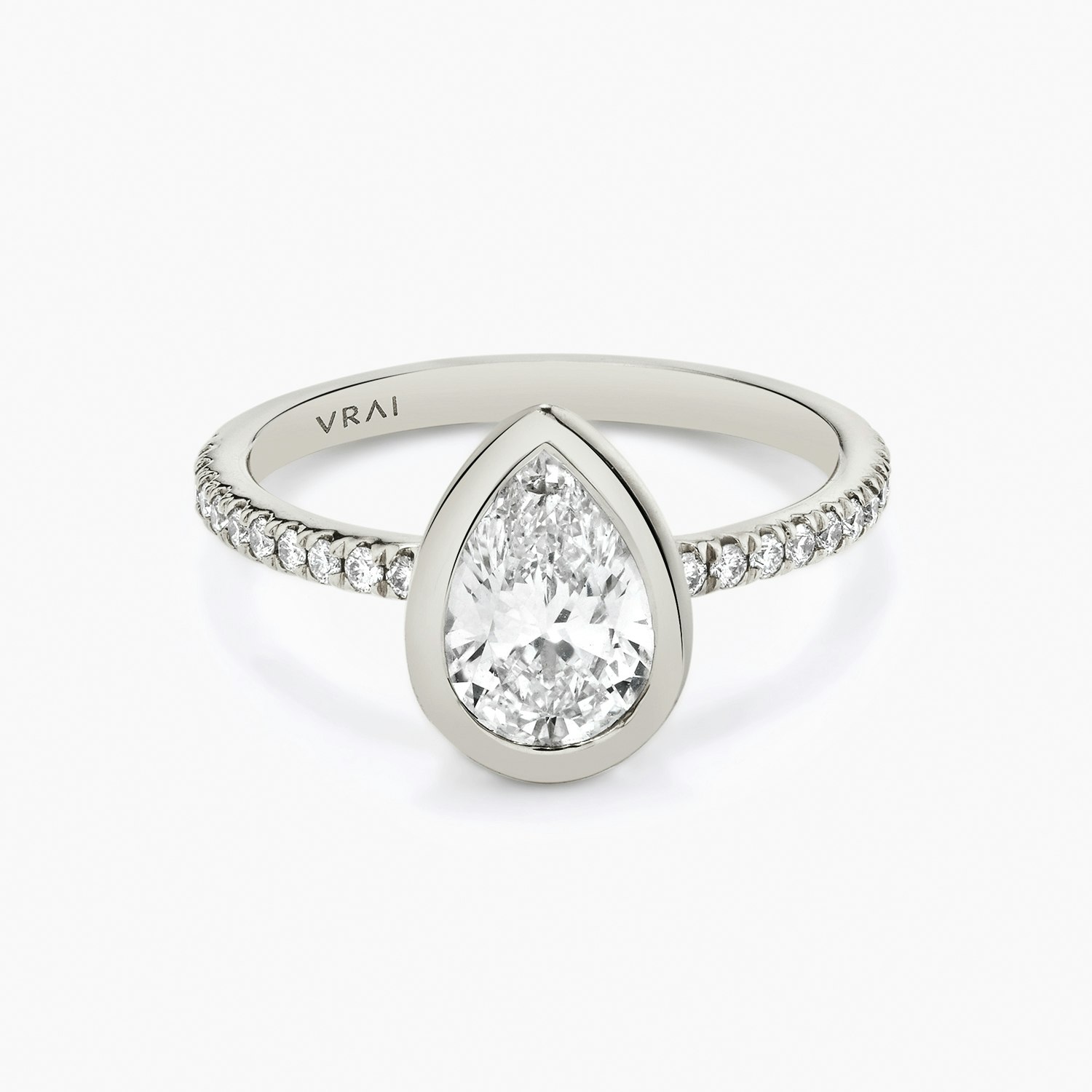 Signature Bezel Pear Engagement Ring