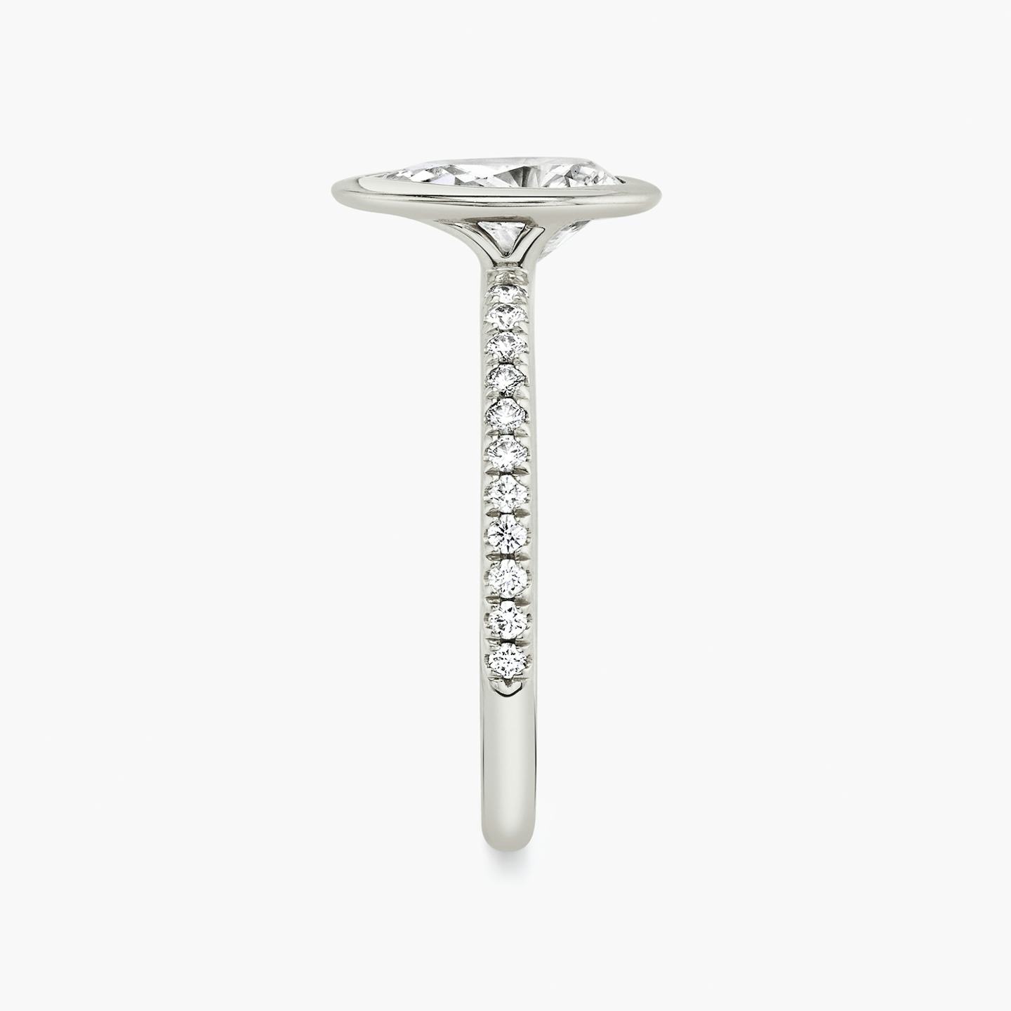 The Signature Bezel | Pear | 18k | 18k White Gold | Band: Pavé | Diamond orientation: vertical | Carat weight: See full inventory