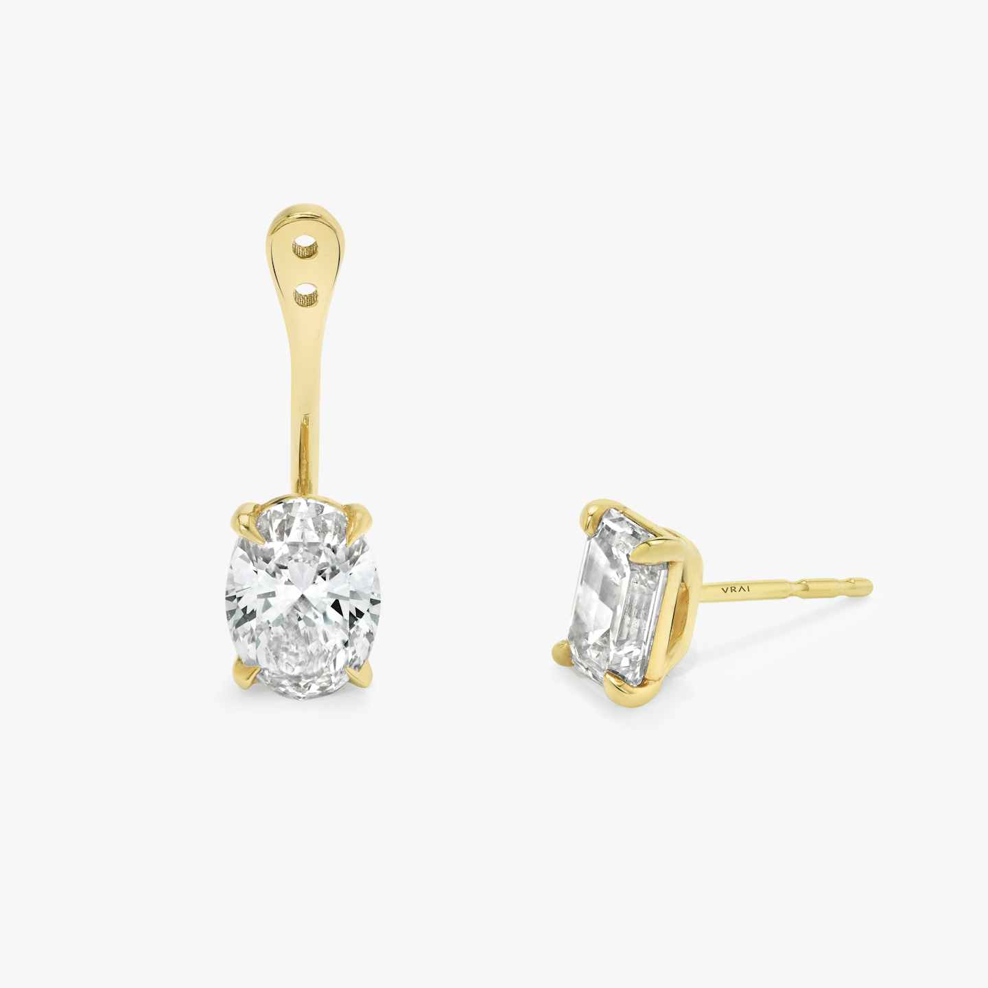 Solitaire Diamond Drop Ear Jacket Closeup image of Solitaire Diamond Drop Ear Jacket