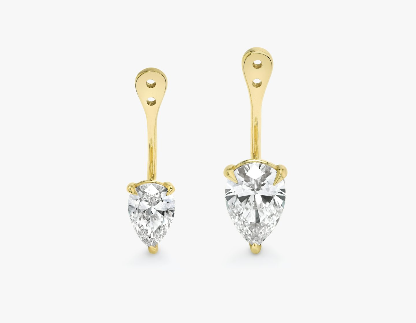 VRAI Solitaire Drop Ear Jacket | Pear | 14k | 18k Yellow Gold | Carat weight: 1/2