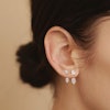 Closeup image of Solitaire Diamond Drop Ear Jacket