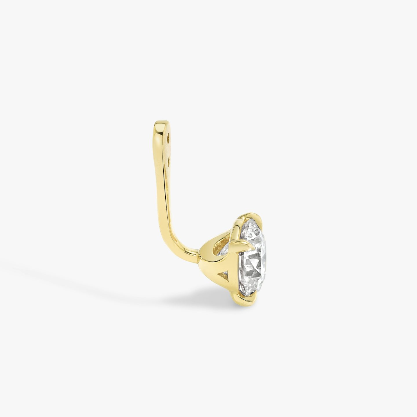 VRAI Solitaire Drop Ear Jacket | Round Brilliant | 14k | 18k Yellow Gold | Carat weight: 1