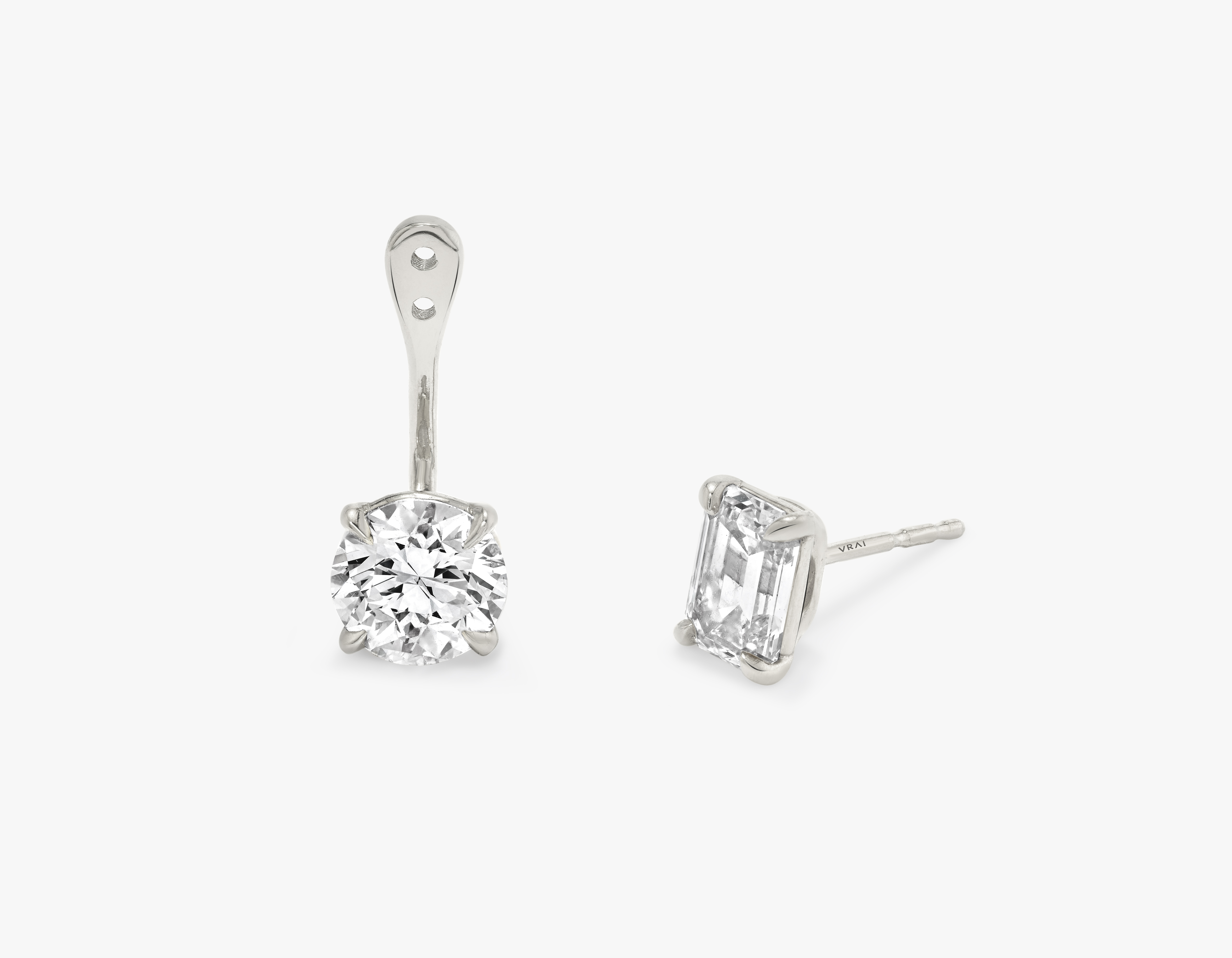 Double Halo Diamond Cushion Earring Jackets in 14k White Gold – Bailey's  Fine Jewelry