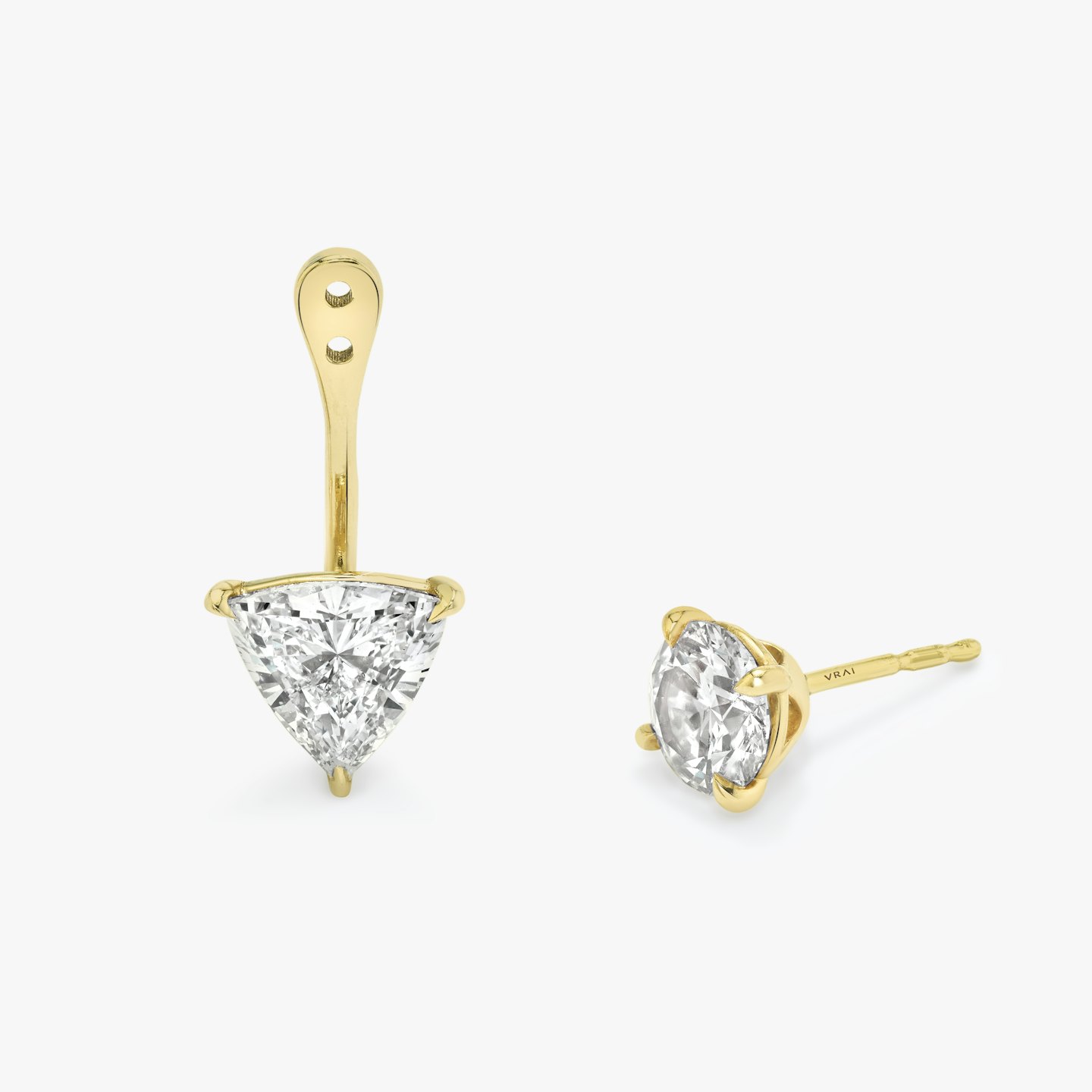 Solitaire Diamond Drop Ear Jacket Closeup image of Solitaire Diamond Drop Ear Jacket