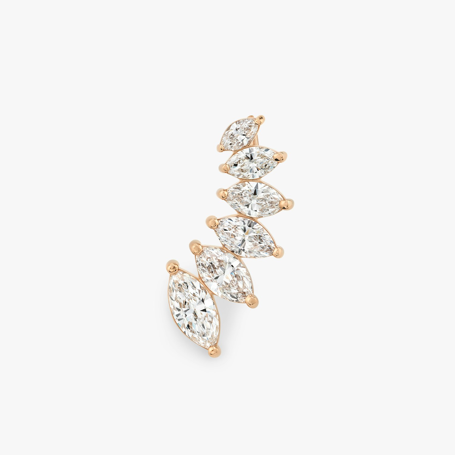 VRAI Ear Climber Marquise Earrings | 14k Rose Gold
