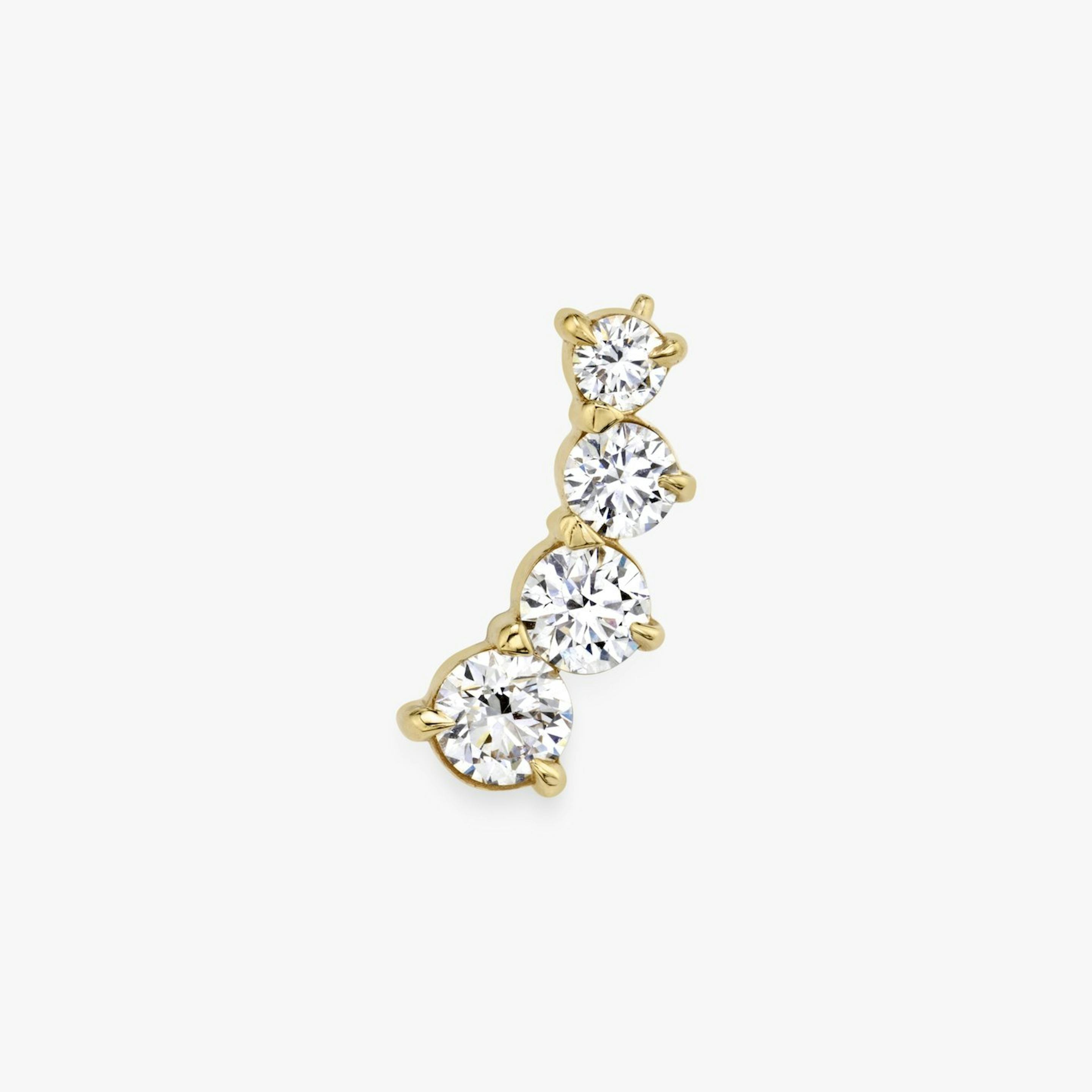 Arco de oreja VRAI | Brillante | 14k | Oro amarillo de 18 quilates | Lado : Izquierda | Número de diamantes: 4