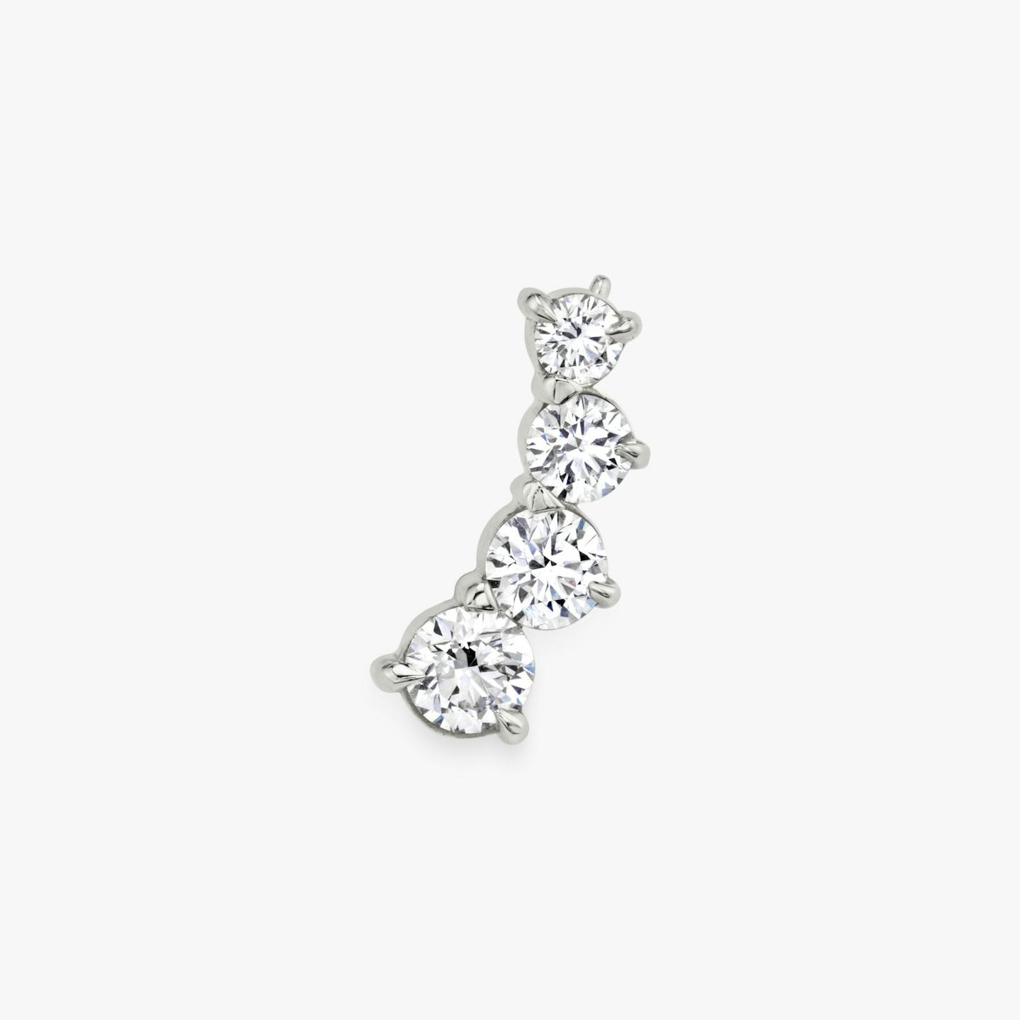 Arco de oreja VRAI | Brillante | 14k | Oro blanco de 18 quilates | Lado : Izquierda | Número de diamantes: 4