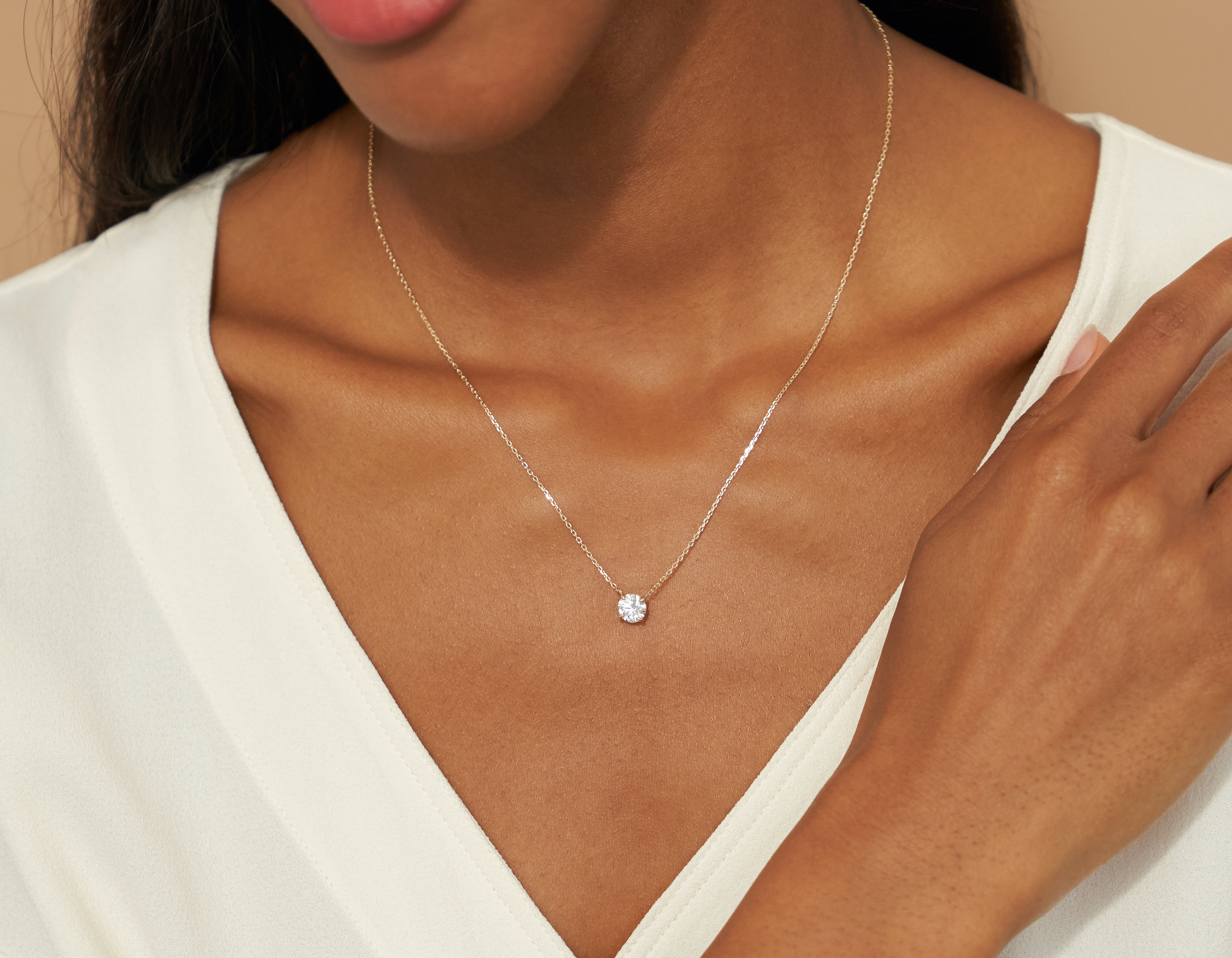 Solitaire Diamond Necklace Sustainably created diamonds VRAI