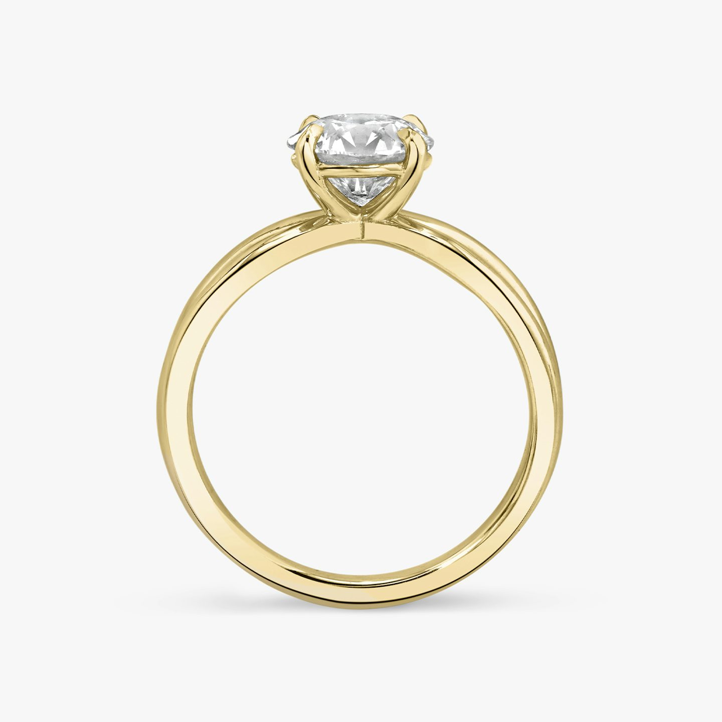 Bague de fiançailles Duet | Rond Brillant | 18k | Or jaune 18 carats | Anneau: Simple | Poids en carats: 1½ | Orientation du diamant: vertical