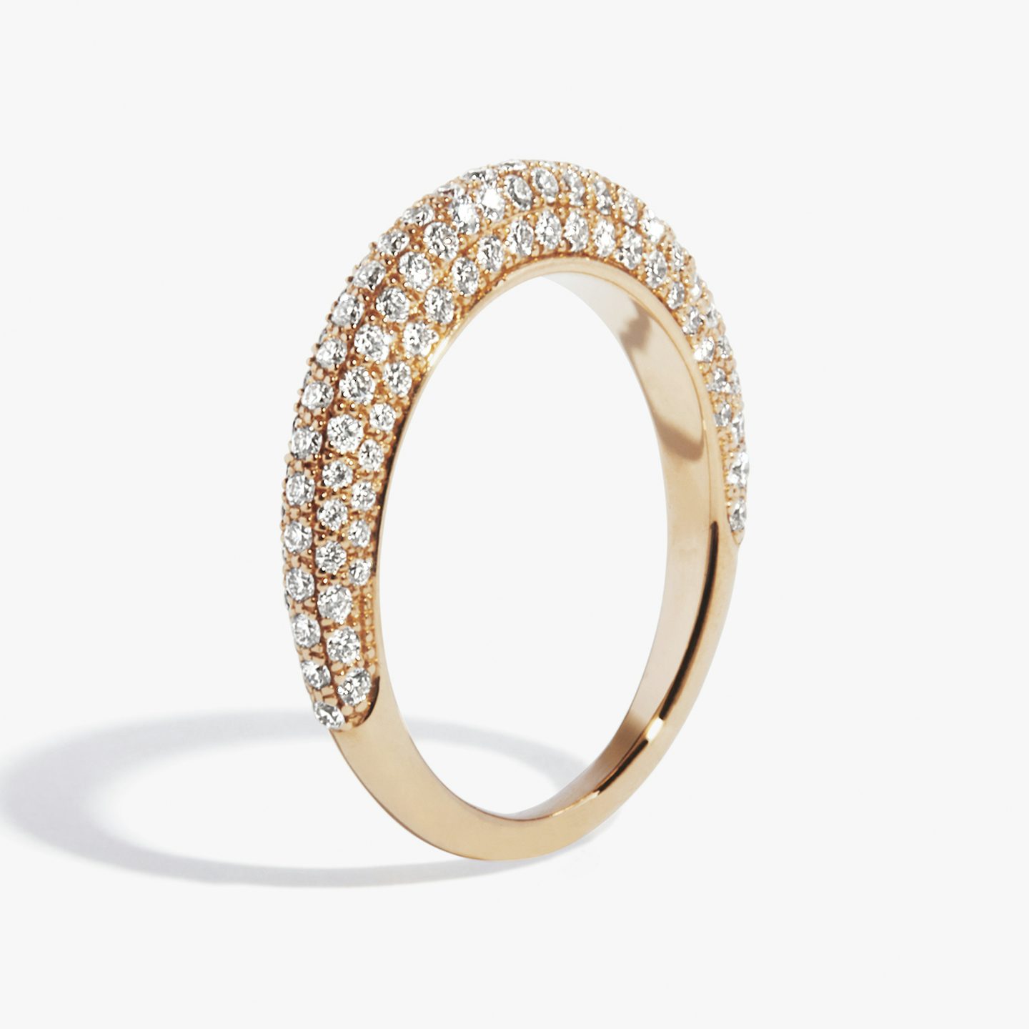 The Curator Band | Round Brilliant | 14k | 14k Rose Gold | Band: Pavé