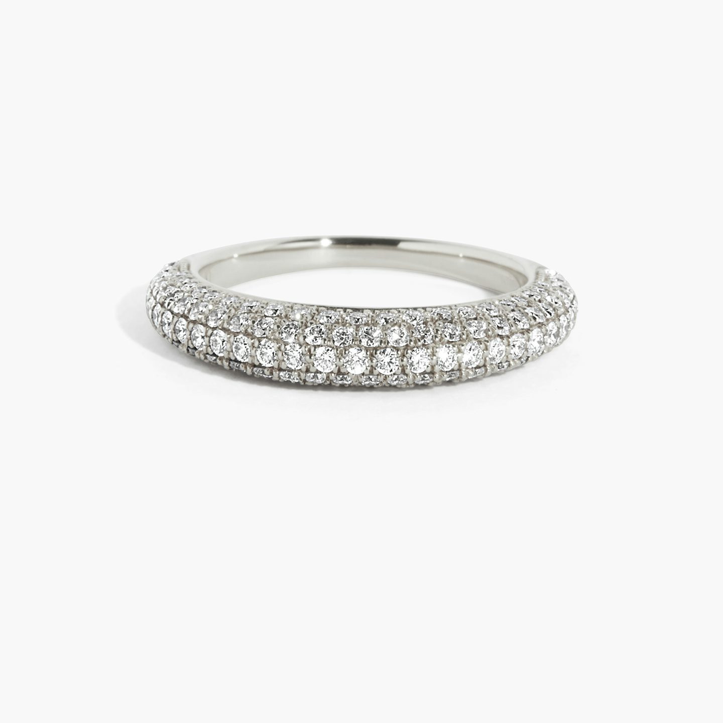 The Curator Band | Round Brilliant | 18k | 18k White Gold | Band: Pavé