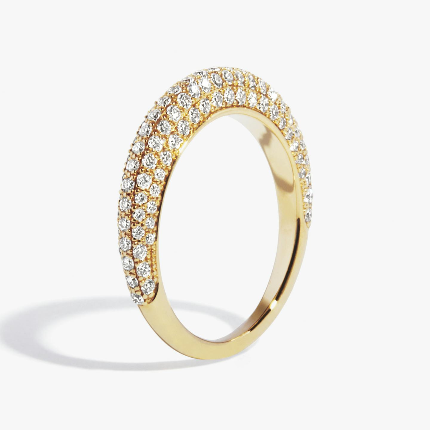 The Curator Band | Round Brilliant | 18k | 18k Yellow Gold | Band: Pavé