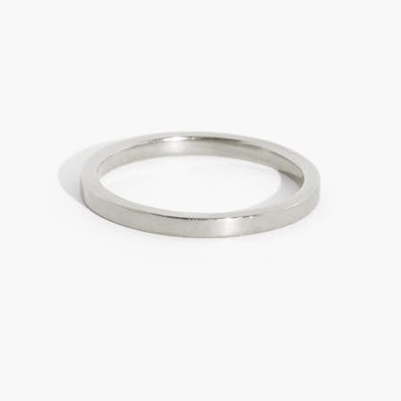 the flat white gold wedding band