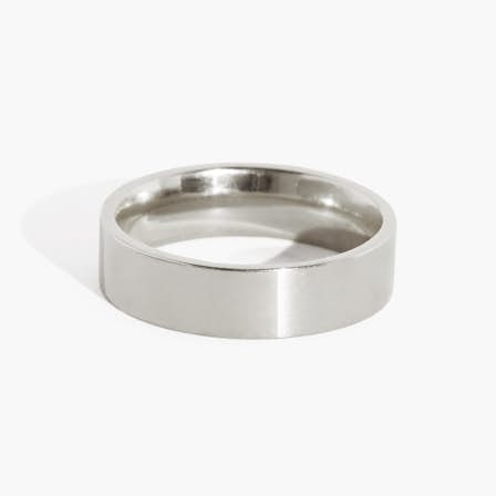 White gold flat wedding band