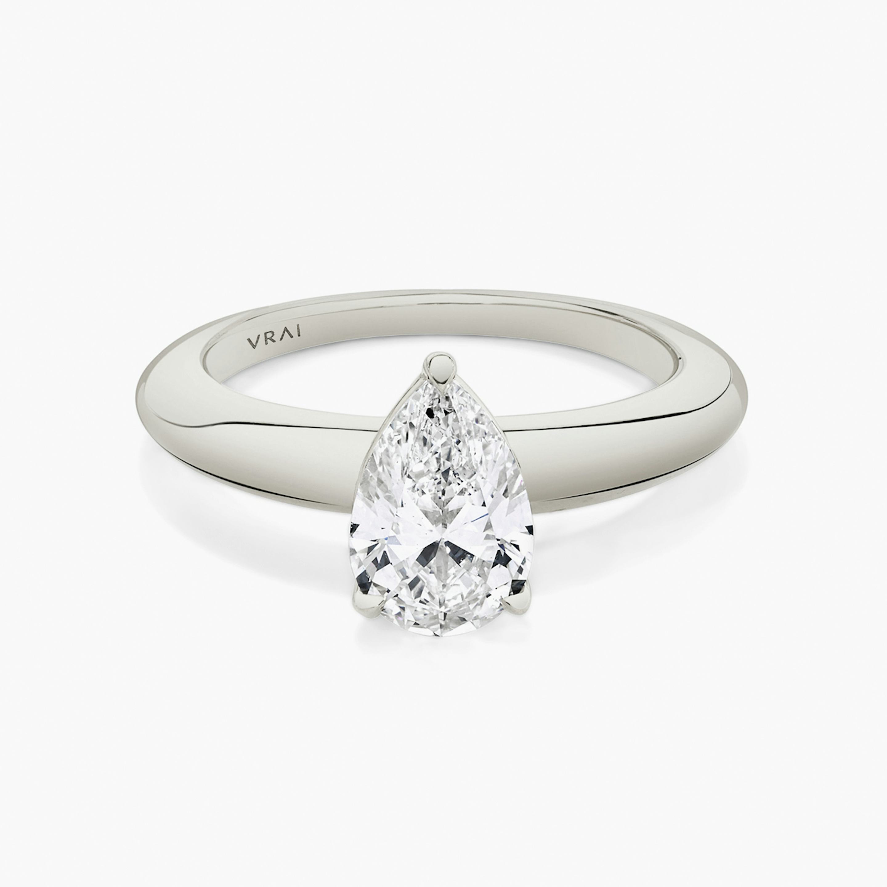 The Curator | Pear | 18k | 18k White Gold | Band: Plain | Diamond orientation: vertical | Carat weight: See full inventory