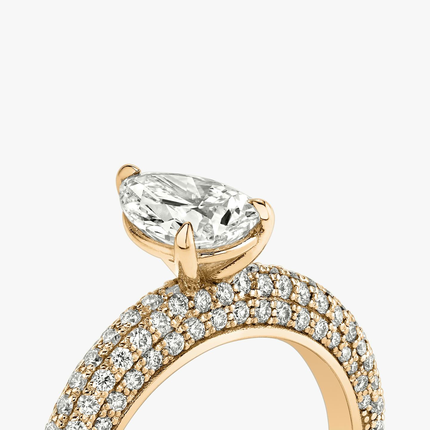 The Curator | Pear | 14k | 14k Rose Gold | Band: Pavé | Diamond orientation: vertical | Carat weight: See full inventory