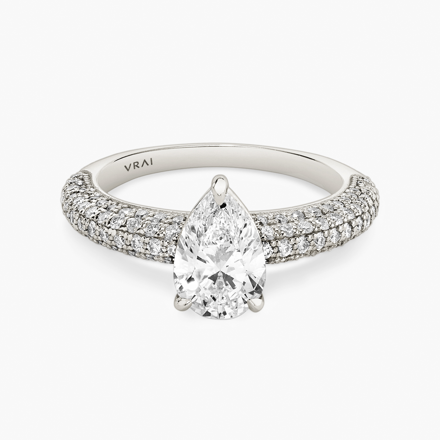 Curator Pear Engagement Ring | 18k White Gold