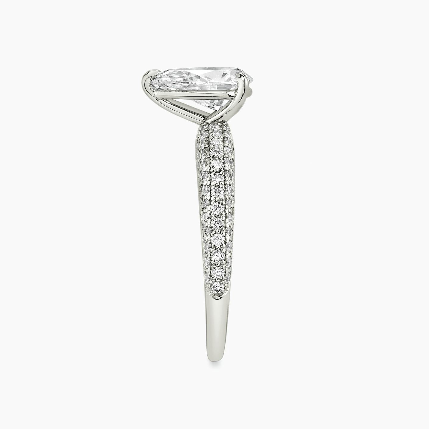 The Curator | Pear | 18k | 18k White Gold | Band: Pavé | Diamond orientation: vertical | Carat weight: See full inventory