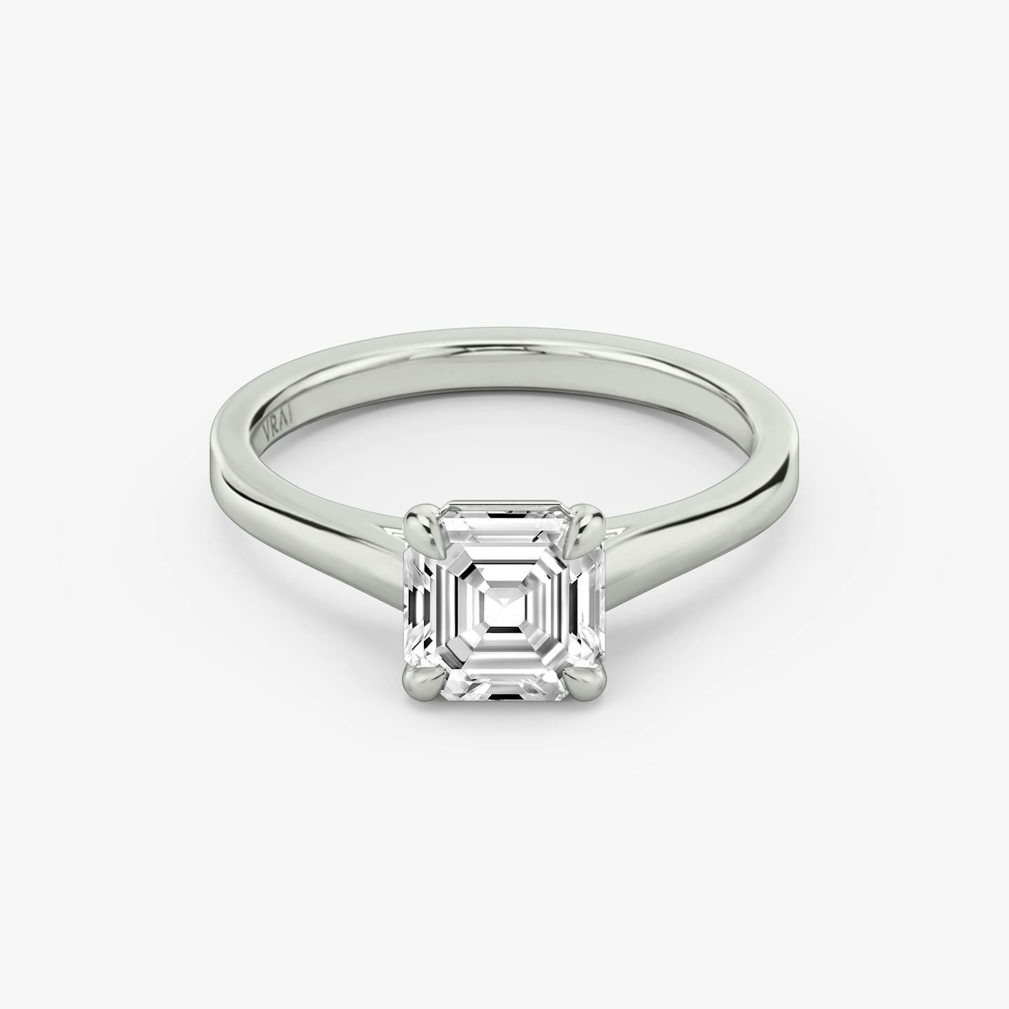 The Cathedral | Asscher | Platinum | Band: Plain | Diamond orientation: vertical | Carat weight: See full inventory