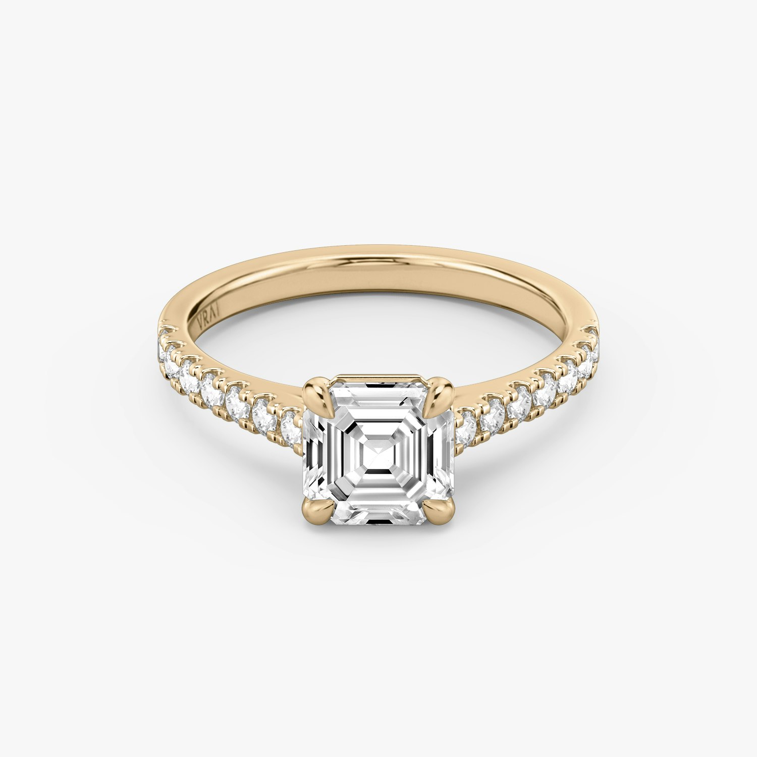 Cathedral Asscher Engagement Ring | 14k Rose Gold