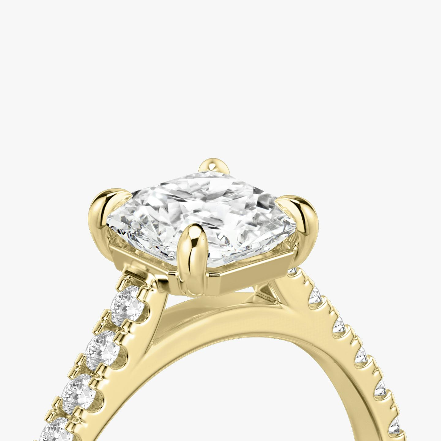The Cathedral | Asscher | 18k | 18k Yellow Gold | Band: Pavé | Diamond orientation: vertical | Carat weight: See full inventory