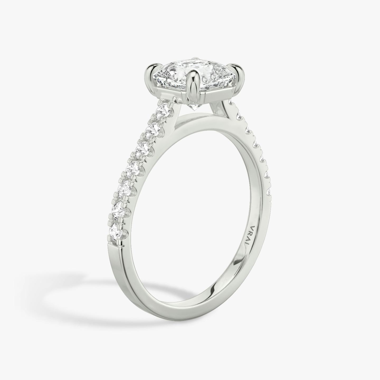 The Cathedral | Asscher | Platinum | Band: Pavé | Diamond orientation: vertical | Carat weight: See full inventory