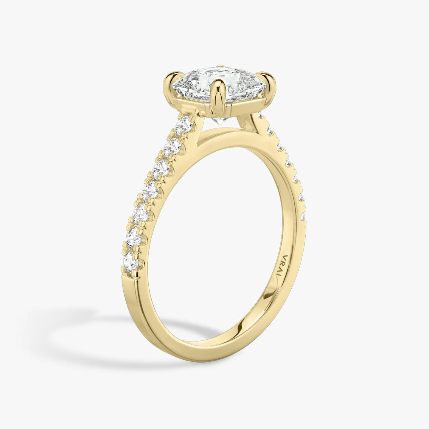 The Cathedral | Asscher | 18k | 18k Yellow Gold | Band: Pavé | Diamond orientation: vertical | Carat weight: See full inventory