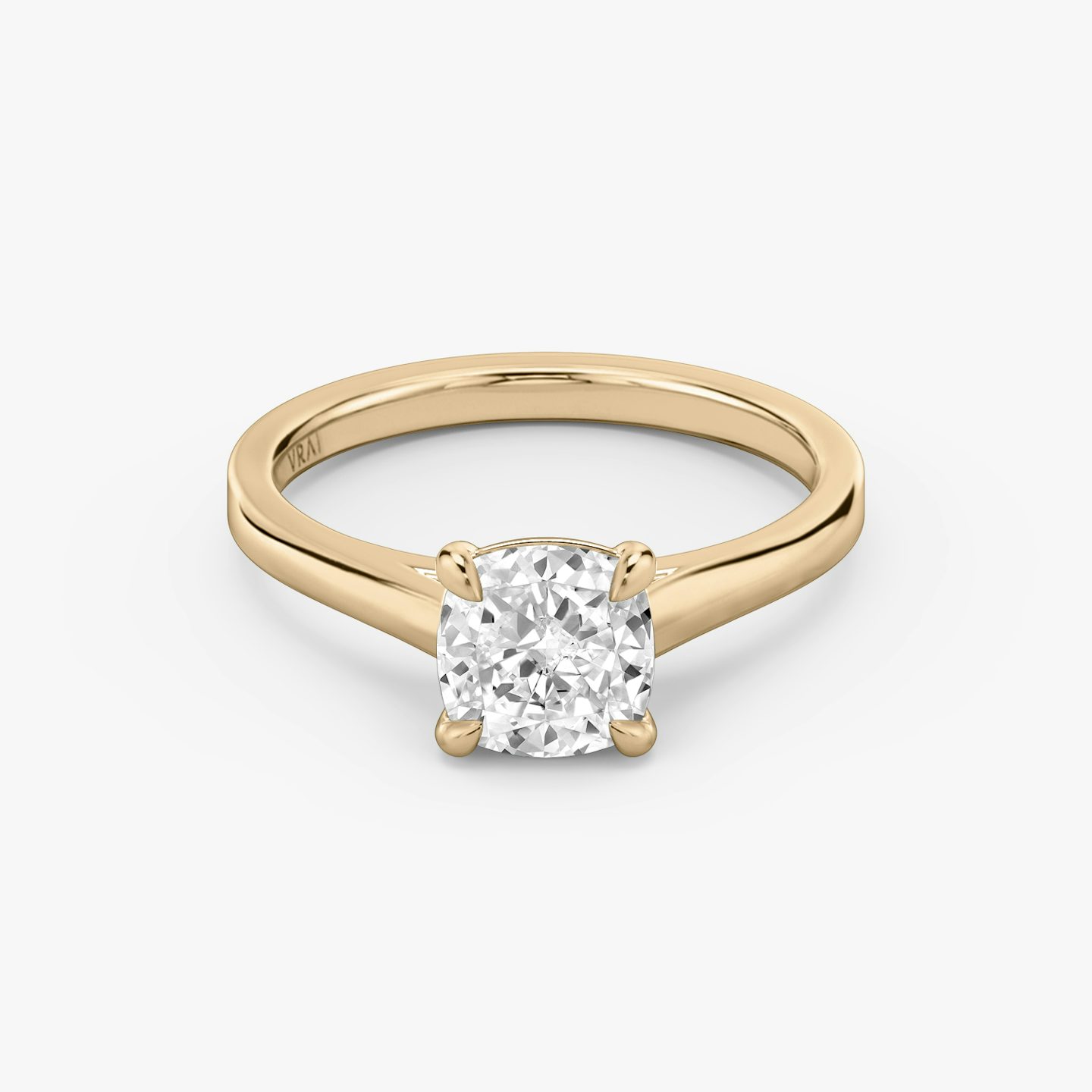 The Cathedral | cushion | 14k | rose-gold | bandAccent: plain | diamondOrientation: vertical | caratWeight: other