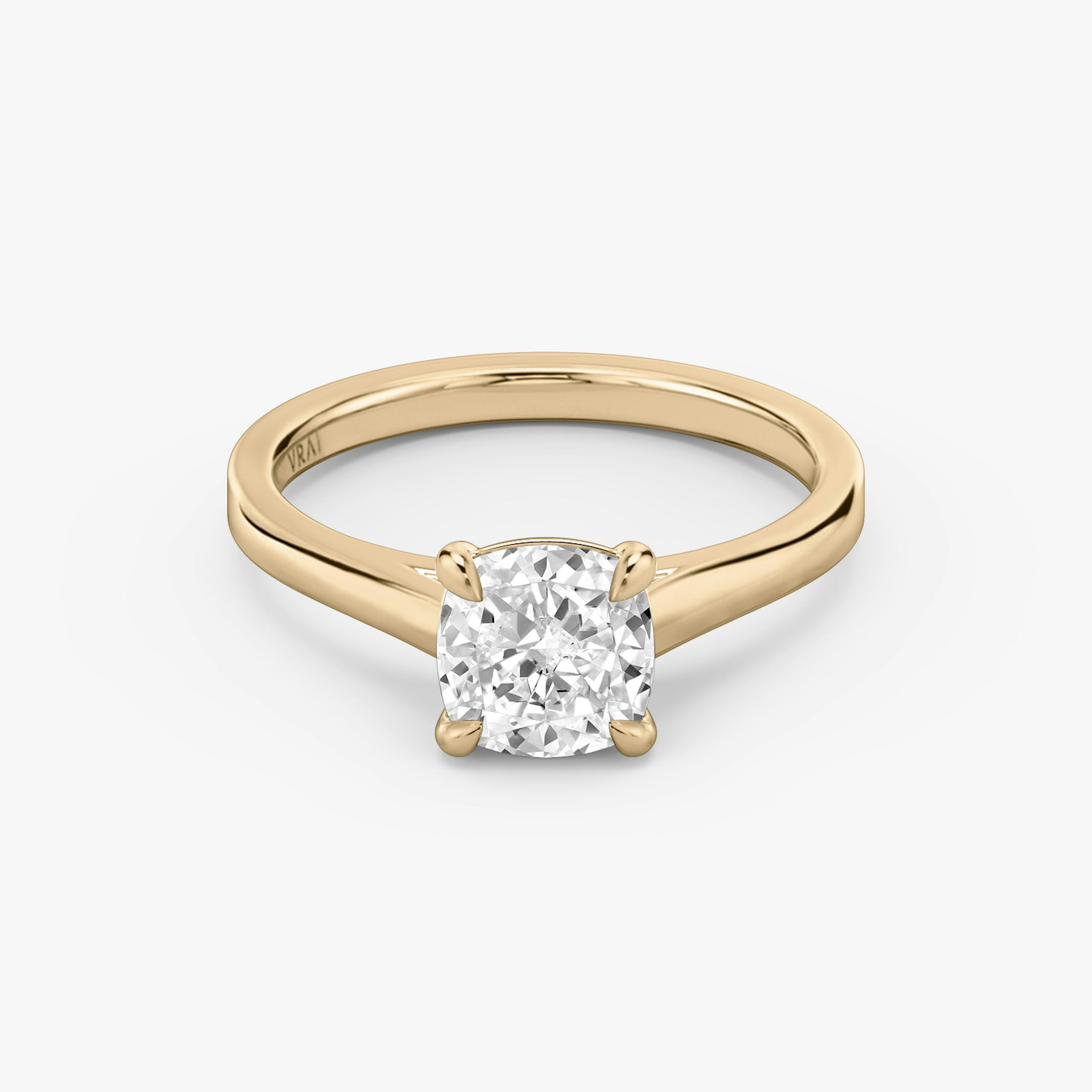 The Cathedral | Pavé Cushion | 14k | 14k Rose Gold | Band: Plain | Diamond orientation: vertical | Carat weight: See full inventory
