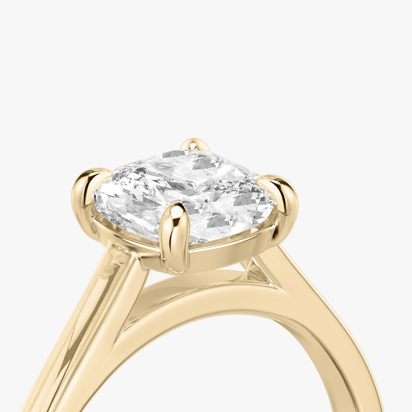 The Cathedral | cushion | 14k | rose-gold | bandAccent: plain | diamondOrientation: vertical | caratWeight: other