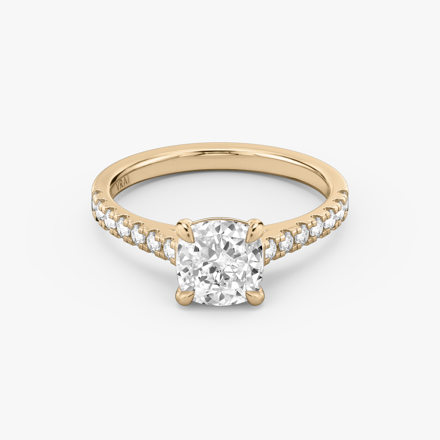 Cathedral Cushion Engagement Ring | 14k Rose Gold