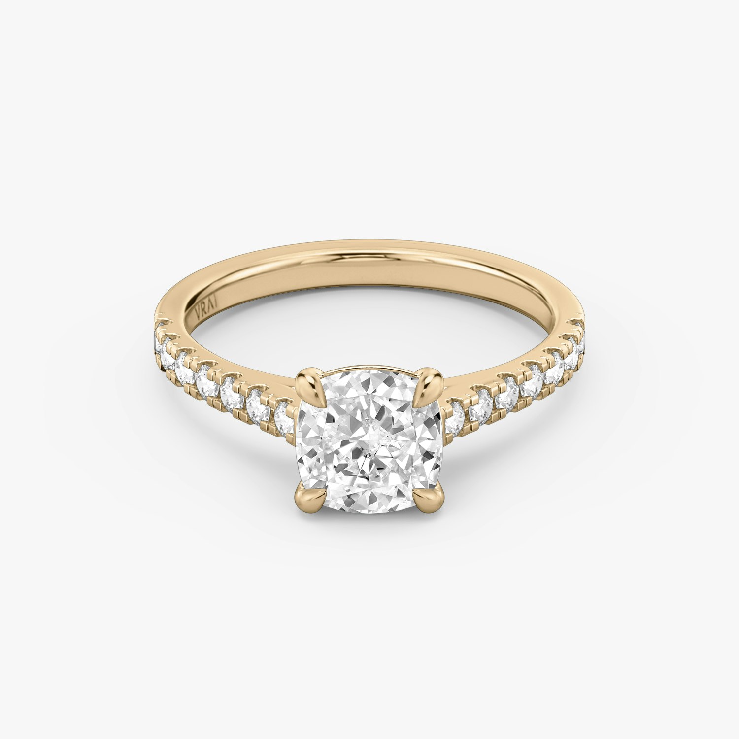 Cathedral Cushion Engagement Ring | 14k Rose Gold