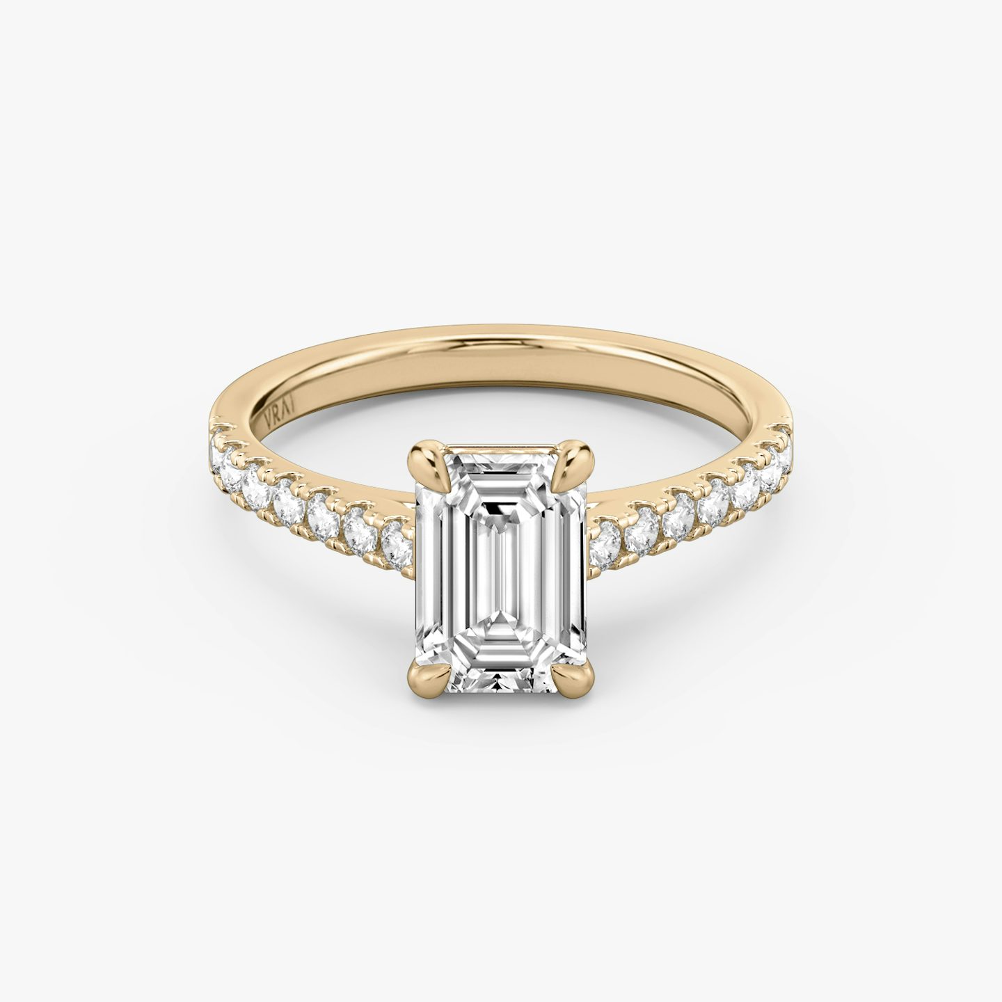 Cathedral | Emerald | 14k | 14k Roségold | Ring: Pavé | Diamantausrichtung: vertical | Karatgewicht: Gesamtbestand ansehen