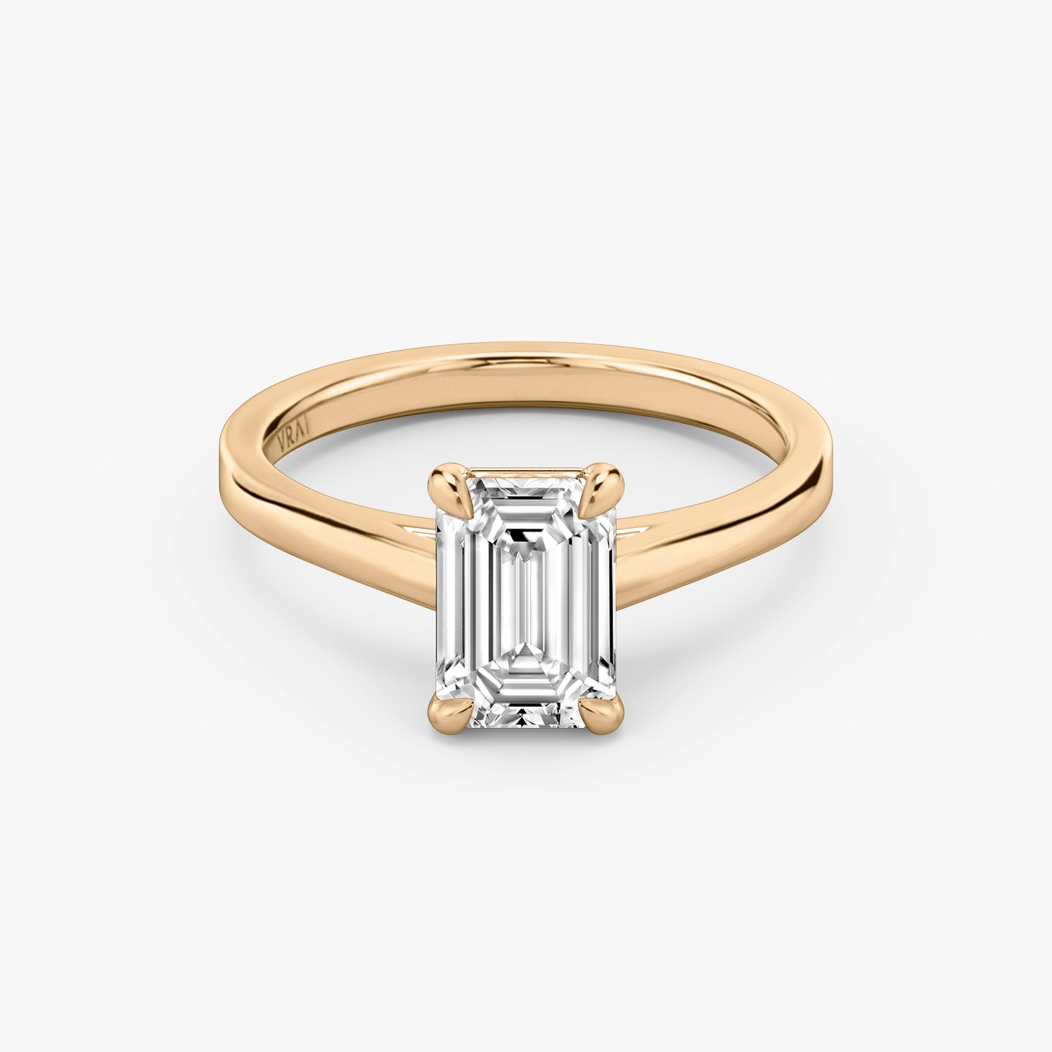 Cathedral Emerald Engagement Ring | 14k Rose Gold